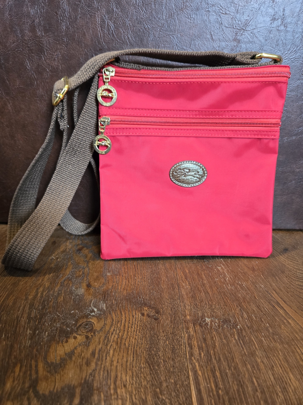 Longchamp Red Nylon Travel Bag